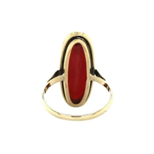 Online Gouden ring met bloedkoraal 14 krt Ringen Met Edelsteen