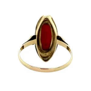 Fashion Gouden ring met bloedkoraal 14 krt Ringen Met Edelsteen