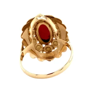 Sale Gouden ring met bloedkoraal 14 krt Ringen Met Edelsteen
