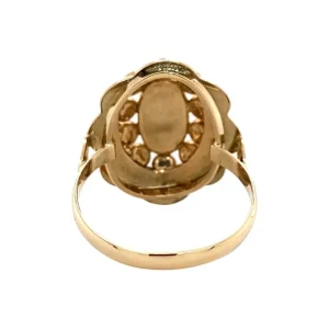 Outlet Gouden ring met bloedkoraal 14 krt Ringen Met Edelsteen