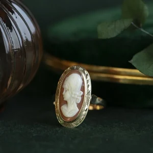 Fashion Gouden ring met camee 14 krt Ringen Met Edelsteen