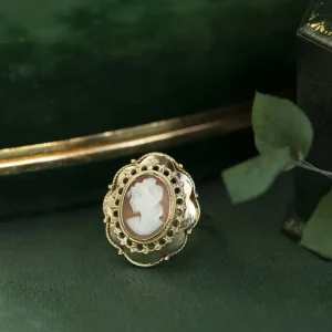 Clearance Gouden ring met camee 14 krt Ringen Met Edelsteen