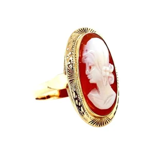 Fashion Gouden ring met camee 14 krt Ringen Met Edelsteen