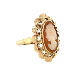 Sale Gouden ring met camee 14 krt Ringen Met Edelsteen