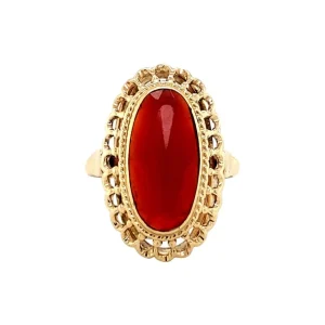 Sale Gouden ring met carneool 14 krt Ringen Met Edelsteen