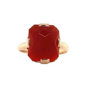 Hot Gouden ring met carneool 14 krt Ringen Met Edelsteen