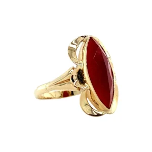 Clearance Gouden ring met carneool 14 krt Ringen Met Edelsteen