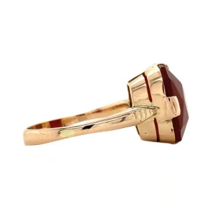 Hot Gouden ring met carneool 14 krt Ringen Met Edelsteen