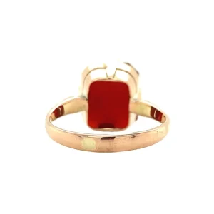 Hot Gouden ring met carneool 14 krt Ringen Met Edelsteen