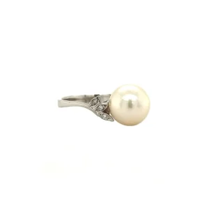 Fashion Gouden ring met diamant en parel 18 krt Gouden Ringen | Diamanten Ringen