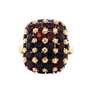 Hot Gouden ring met granaat 18 krt Ringen Met Edelsteen
