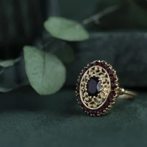 Best Gouden ring met granaat 18 krt Entourage Ring | Ringen Met Edelsteen