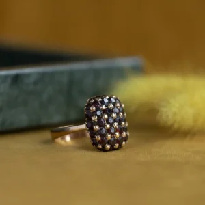 Hot Gouden ring met granaat 18 krt Ringen Met Edelsteen