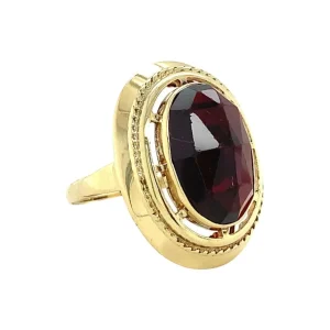 Discount Gouden ring met granaat 14 krt Ringen Met Edelsteen