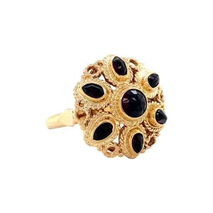 Online Gouden ring met granaat 14 krt Ringen Met Edelsteen