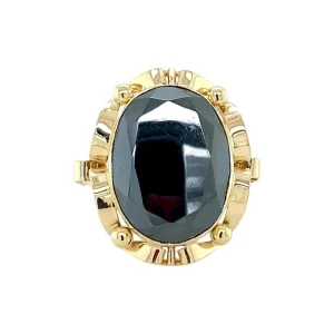 Hot Gouden ring met hematiet 14 krt Ringen Met Edelsteen