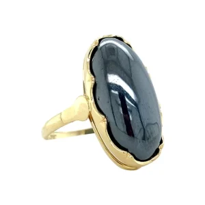 Outlet Gouden ring met hematiet 14 krt Ringen Met Edelsteen