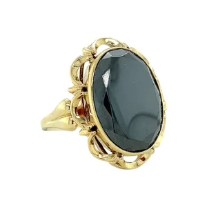 Hot Gouden ring met hematiet 14 krt Ringen Met Edelsteen