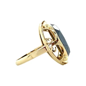 Hot Gouden ring met hematiet 14 krt Ringen Met Edelsteen