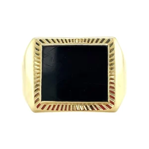 Clearance Gouden ring met onyx 14 krt Ringen Met Edelsteen