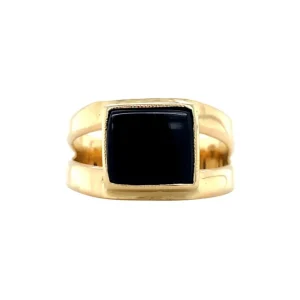Hot Gouden ring met onyx 14 krt Ringen Met Edelsteen