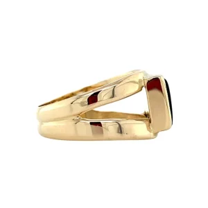 Hot Gouden ring met onyx 14 krt Ringen Met Edelsteen