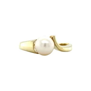 Clearance Gouden ring met parel 14 krt Ringen Met Edelsteen