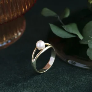 Discount Gouden ring met parel 14 krt Ringen Met Edelsteen