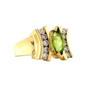 Best Gouden ring met peridoot en diamant 14 krt Diamanten Ringen | Ringen Met Edelsteen