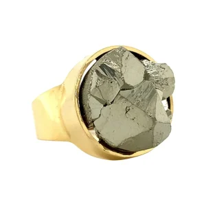 Clearance Gouden ring met pyriet 18 krt Ringen Met Edelsteen