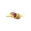 Outlet Gouden ring met robijn en diamant 14 krt Diamanten Ringen | Ringen Met Edelsteen