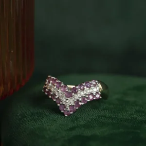 Online Gouden ring met robijn en diamant 14 krt Diamanten Ringen | Ringen Met Edelsteen