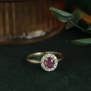 New Gouden ring met robijn en diamant 14 krt Diamanten Ringen | Ringen Met Edelsteen