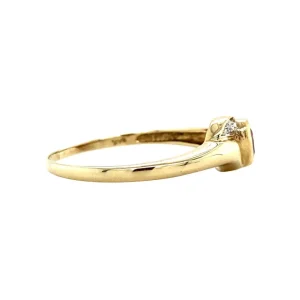 Outlet Gouden ring met robijn en diamant 14 krt Diamanten Ringen | Ringen Met Edelsteen