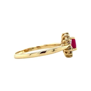 New Gouden ring met robijn en diamant 14 krt Diamanten Ringen | Ringen Met Edelsteen