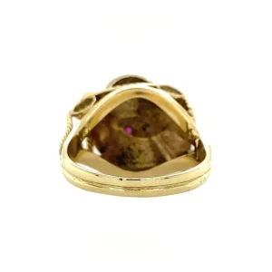 Outlet Gouden ring met robijn en zirkonia 14 krt Ringen Met Edelsteen