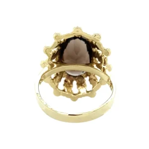 Discount Gouden ring met rookkwarts 14 krt Ringen Met Edelsteen