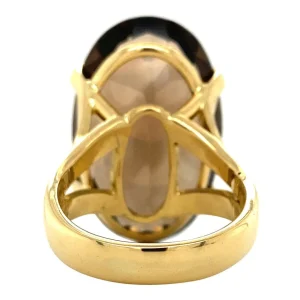 Hot Gouden ring met rooktopaas 14 krt Ringen Met Edelsteen