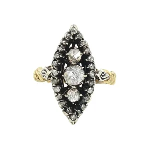 Sale Gouden ring met roosdiamant 14 krt/925 Diamanten Ringen