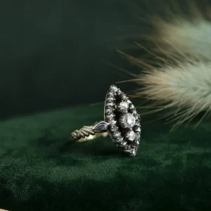 Sale Gouden ring met roosdiamant 14 krt/925 Diamanten Ringen