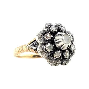 Online Gouden ring met roosdiamant 14 krt/925 Entourage Ring | Diamanten Ringen