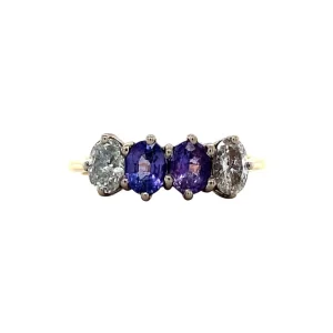 Discount Gouden ring met saffier en diamant 18 krt Diamanten Ringen | Ringen Met Edelsteen