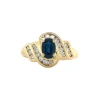 Outlet Gouden ring met saffier en diamant 14 krt Diamanten Ringen | Ringen Met Edelsteen