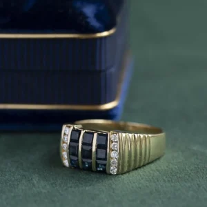 Discount Gouden ring met saffier en diamant 18 krt Diamanten Ringen