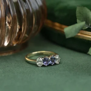 Discount Gouden ring met saffier en diamant 18 krt Diamanten Ringen | Ringen Met Edelsteen