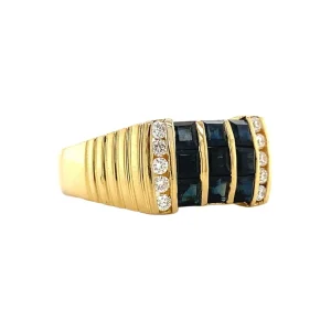 Discount Gouden ring met saffier en diamant 18 krt Diamanten Ringen