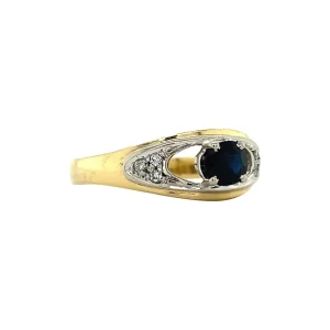 Online Gouden ring met saffier en diamant 18 krt Ringen Met Edelsteen | Diamanten Ringen