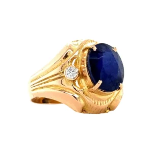 Fashion Gouden ring met saffier en diamant 14 krt Diamanten Ringen | Ringen Met Edelsteen
