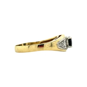 Online Gouden ring met saffier en diamant 18 krt Ringen Met Edelsteen | Diamanten Ringen