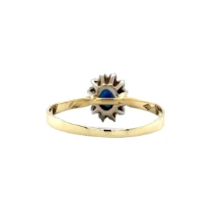 Outlet Gouden ring met saffier en diamant 14 krt Diamanten Ringen | Ringen Met Edelsteen
